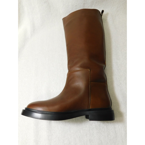 W659 Steve Madden Dark Brown Leather Gaige Tall Riding Boots - 5.5 M - Picture 2 of 3